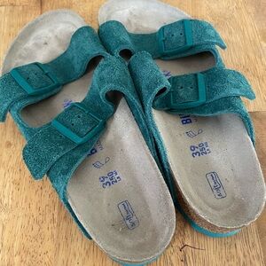 Arizona Teal Suede Birkenstocks